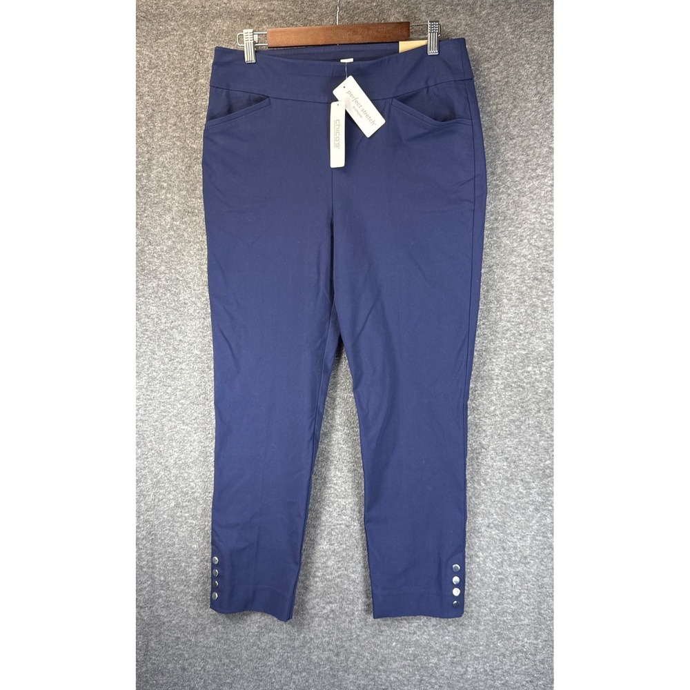 Chico's Josie Slim Ankle Pants Size 1 (8) Dark Blue NEW Perfect Stretch Cruise